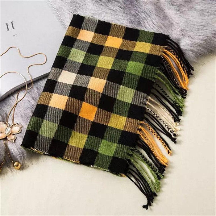 Classic Lattice Soft Scarf Cashmere Plaid Scarves