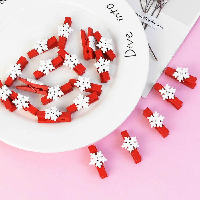 20Pcs/Lot Christmas Tree Elk Goves Wood Clips