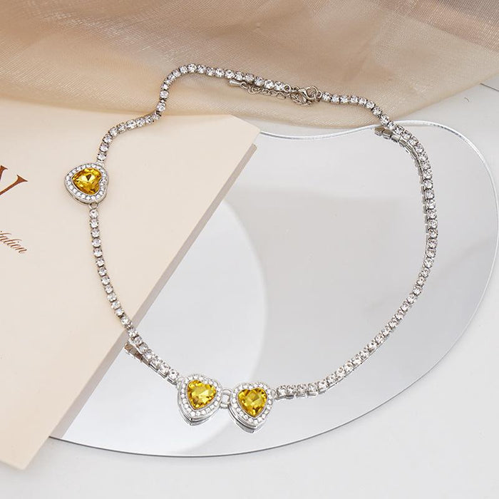 Love Zircon Women's All-match Necklace Clavicle Chain