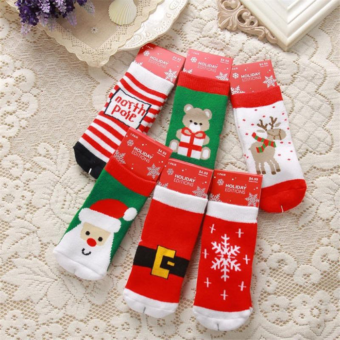 Children Cotton Boys Girls Warm Christmas Socks
