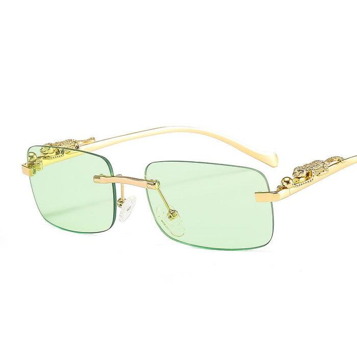 Cheetah frameless square Sunglasses