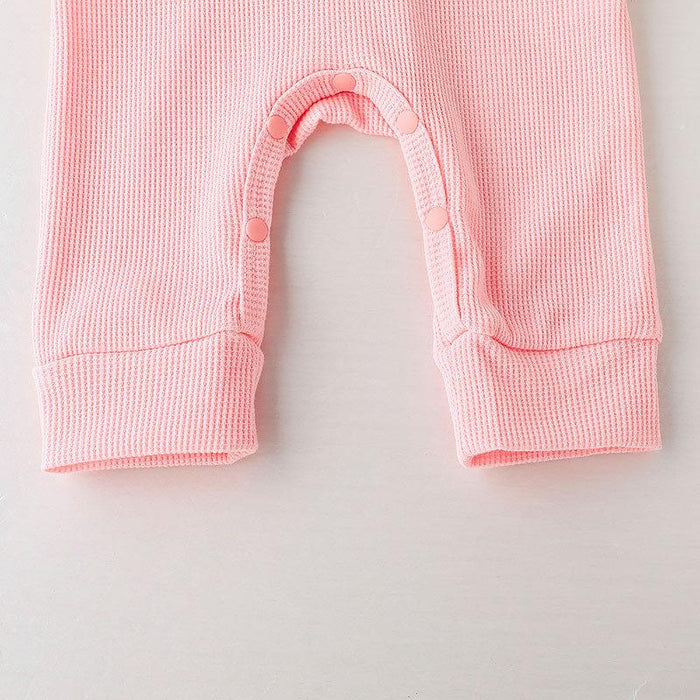 Casual Baby Girl Solid Color Short Sleeve Jumpsuit