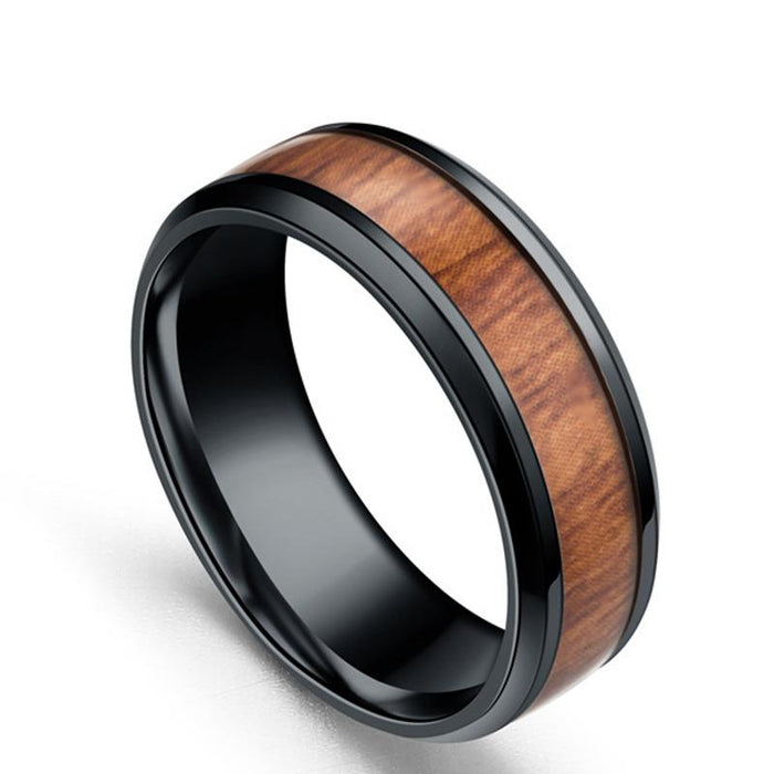 Stainless Steel Wood Grain Ring