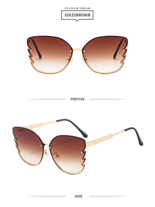 Metal butterfly frame color Sunglasses