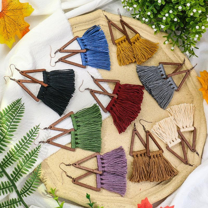 Bohemian Handwoven Ethnic Tassel Earrings