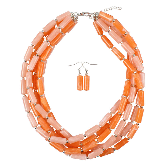 Female Jewelry Two-color Cylindrical Necklace