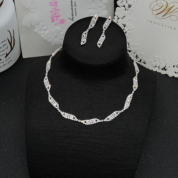 New Female Jewelry Rhinestone Necklace Set Accessories