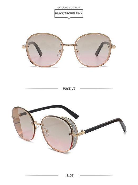 Sunglasses Women's round glasses gradient lens Retro