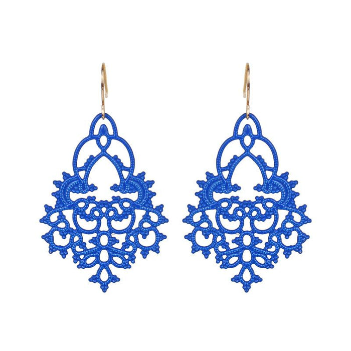 Trend Color Leaf Hollowed Out Exaggerated Candy Color Earrings