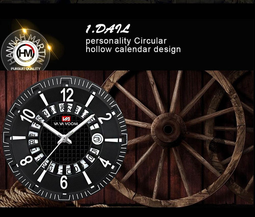 Creative Calendar Sports Watch Men's Breathable Eyelet Belt Watch