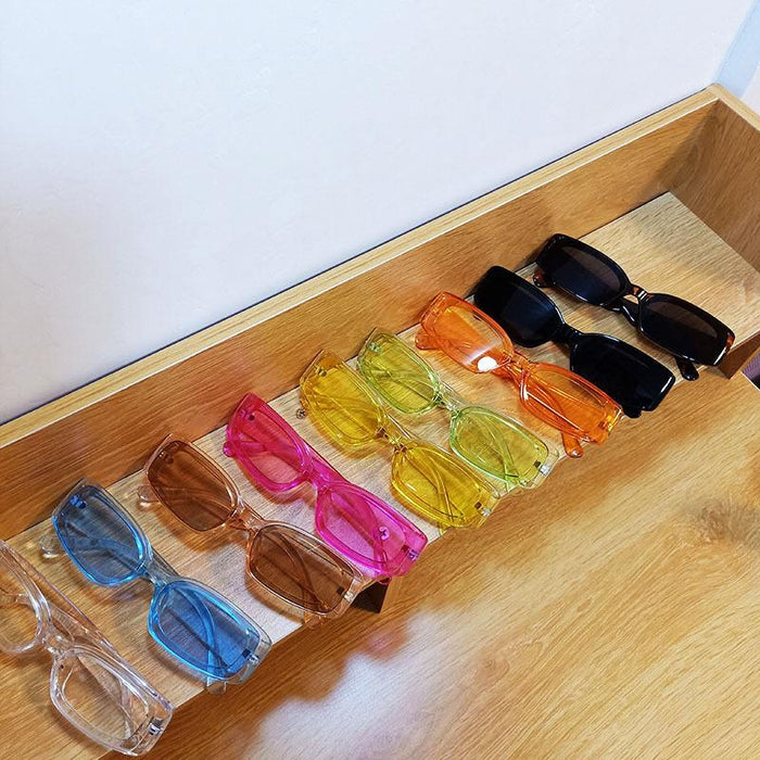 Women's Transparent Candy Color Small Square Sunglasses