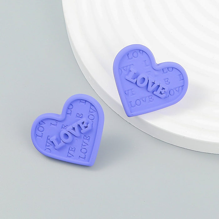 Simple Geometric LOVE Letter Stud Earrings