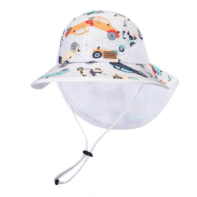 Summer Cartoon Car Children's Sunscreen Fisherman Hat