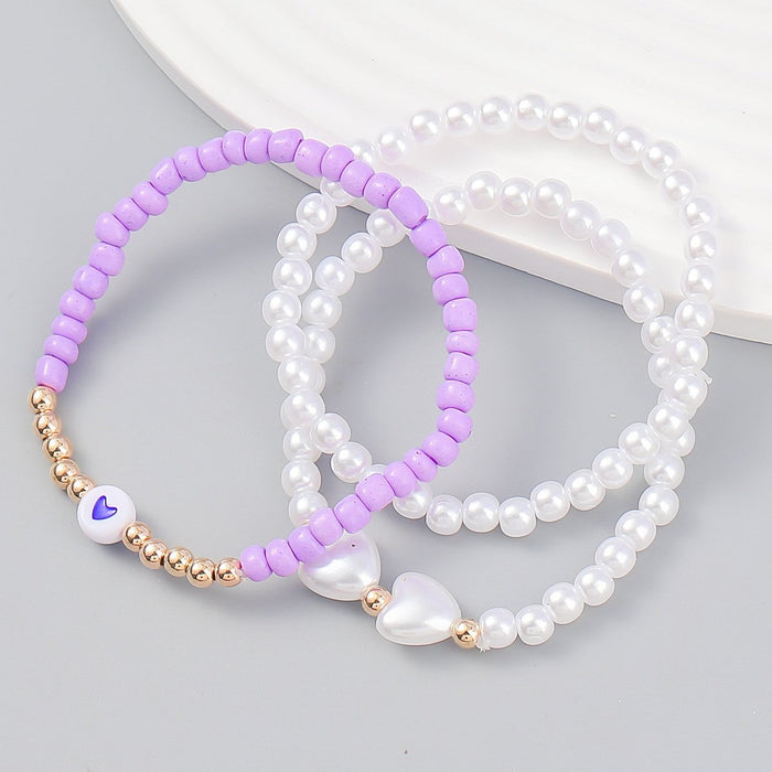 Three Pcs/Set Fashion Resin Beads Bracelet Set