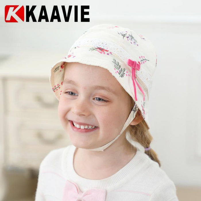 Spring Pastoral Broken Cherry Bow Children's Fisherman Hat