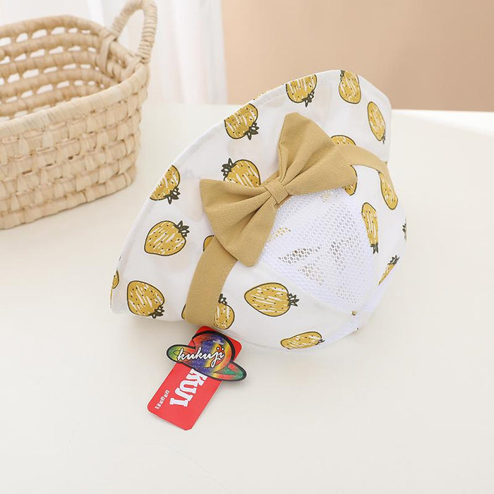 Summer Cute Fruit Bow Children's Hollow Net Hat Bucket Hat