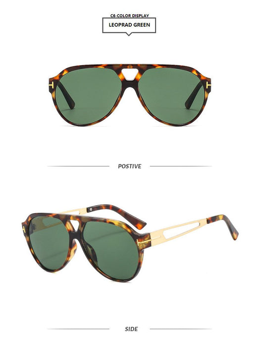 Light luxury double beam large frame toad Sunglasses