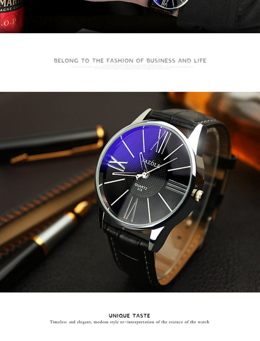 Top Brand Luxury  Yazole Watch Men Fashion Business Quartz-watch Minimalist Belt Male Watches