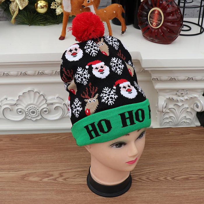 Christmas Decorations Adult Children's Luminous Knitted Hat