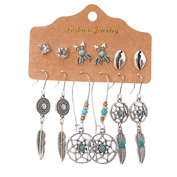 Snake Owl Ocean 6-Piece Earring Jewelry