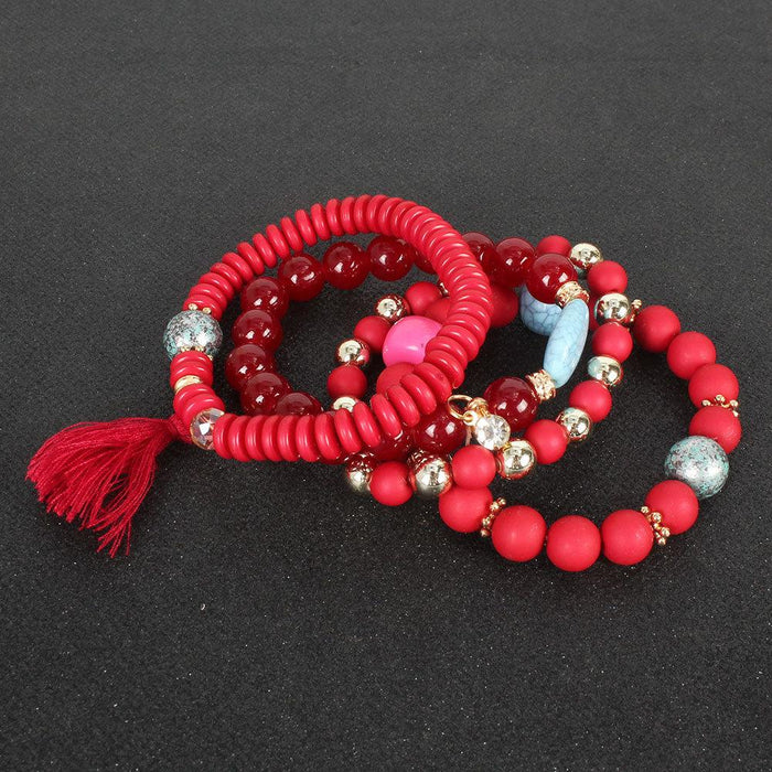 New Bohemian Tassel Love Beaded Bracelet Set