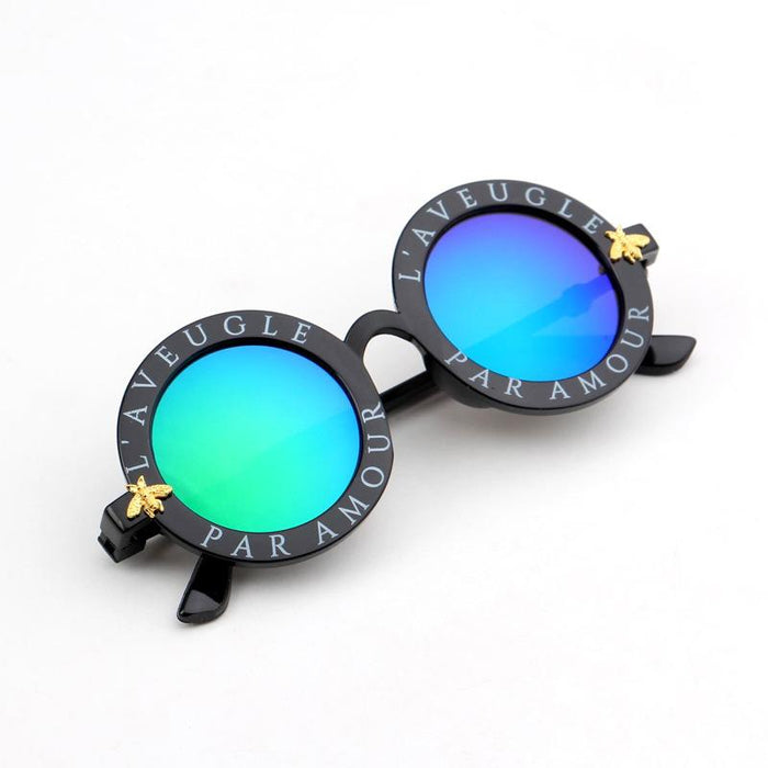 Children's Sunglasses letter round frame glasses