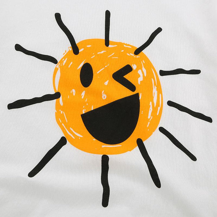 Sweat absorbing and breathable small and medium-sized children's cotton cartoon T-shirt