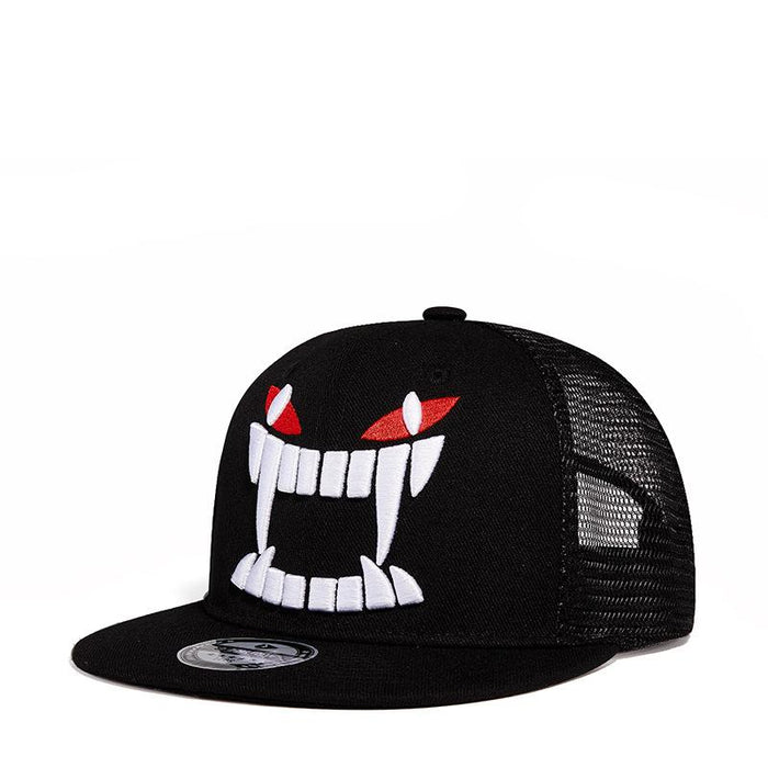 New Street Three-dimensional Embroidery Big Tooth Mesh Hat Baseball Cap