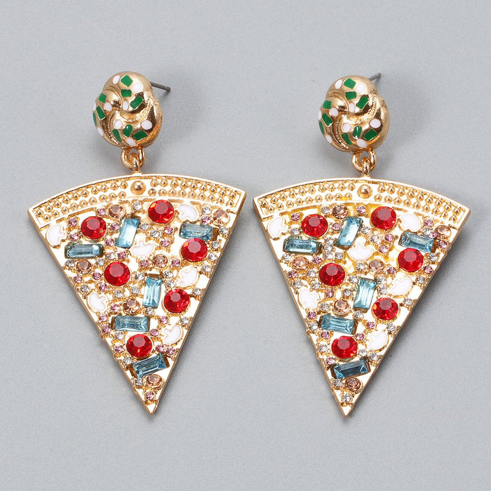 New Female Jewelry Irregular Watermelon Earrings Accessories Inlaid Rhinestone
