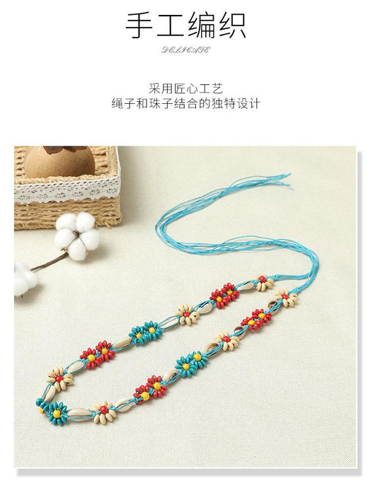 Ethnic style woven Bohemian style wax rope woven women's belt women's woven belt