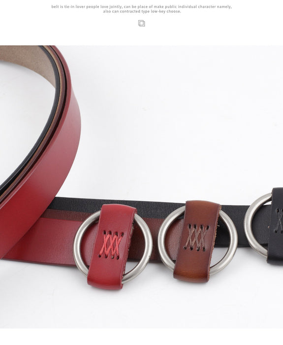 Genuine Leather Fashion Punch Free Women Belt