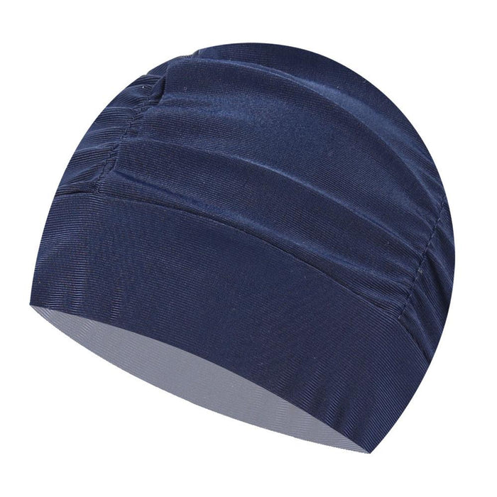 Adult Pleated Cloth Women's  Ear Protection Swimming Cap