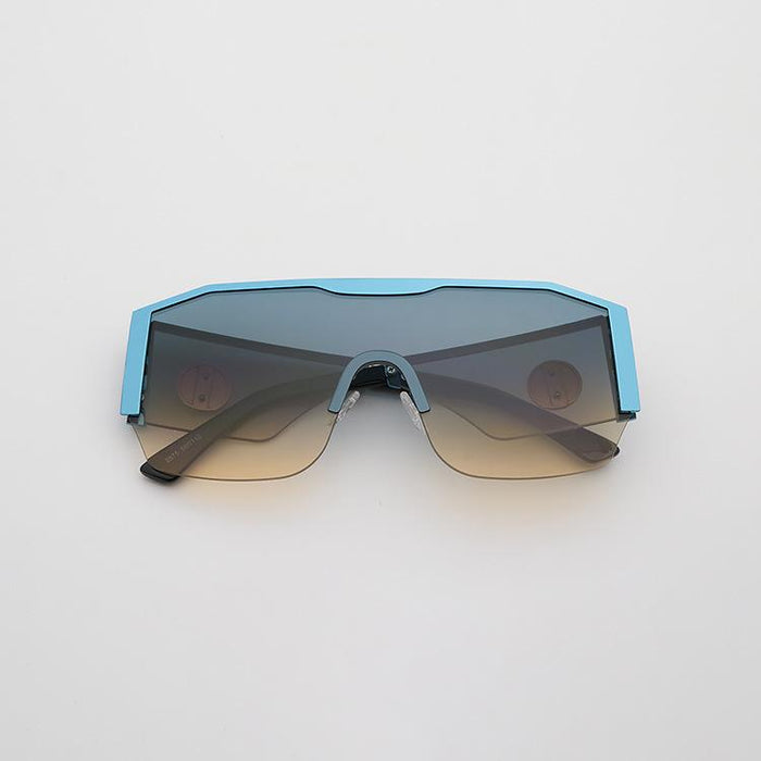 Large frame one piece metal men's and women's Sunglasses