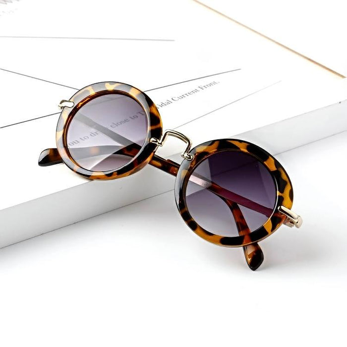 Children's sunglasses and sunglasses retro round frame metal