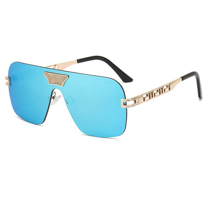 Metal integrated sheet chain frameless avant-garde Sunglasses