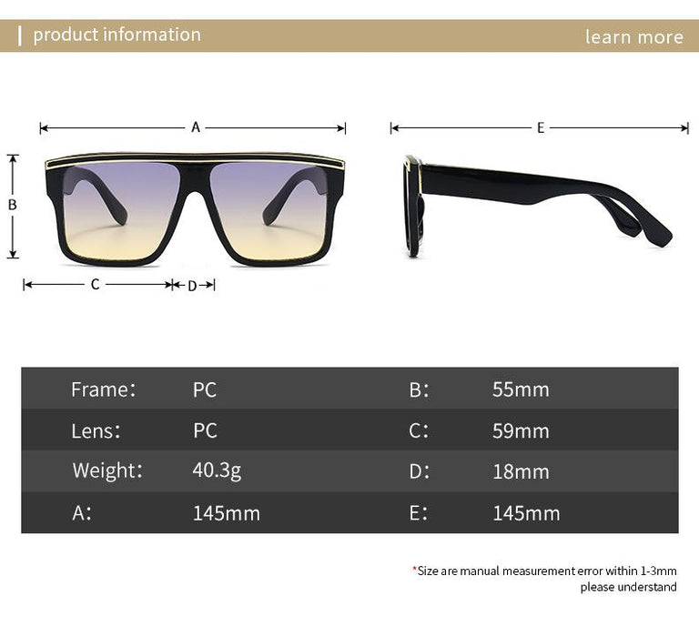 Retro square walk show large frame sunglasses