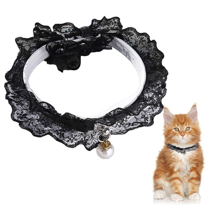 Pet Collar Adjustable Lace Decor Cat Dog Necklace Collar Pet Supplies Party Dress Up Hair Accessories