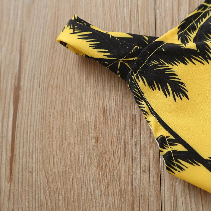 Children's sleeveless vest coconut Print Skirt Set