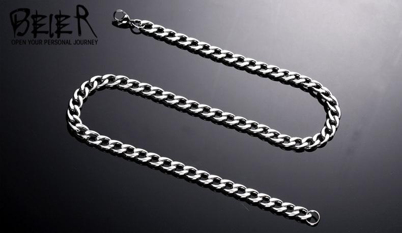 Titanium steel men's necklace woven water wave chain personalized fashion men's and women's Necklace