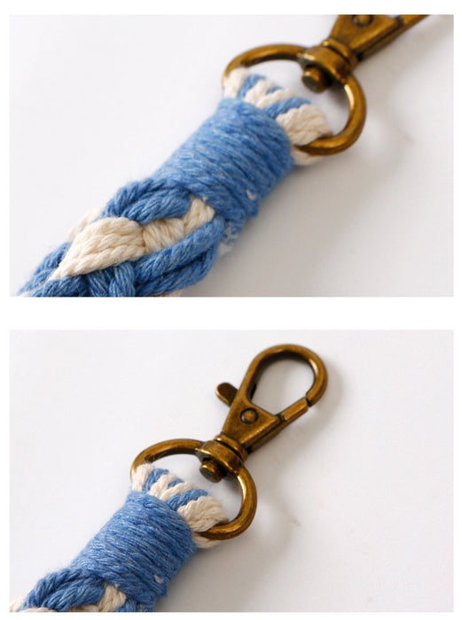 Cotton Rope Handmade Woven Wrist with Key Chain