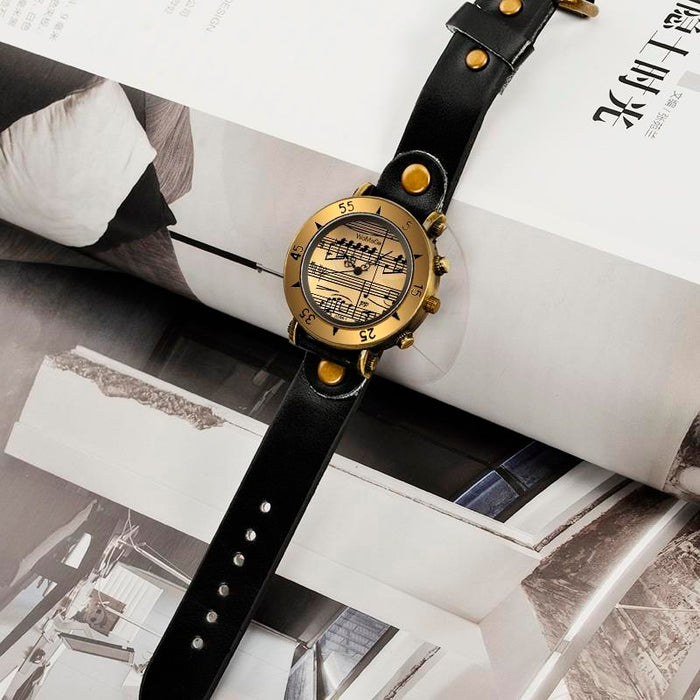 Music Style Fashion Women Leather Watches
