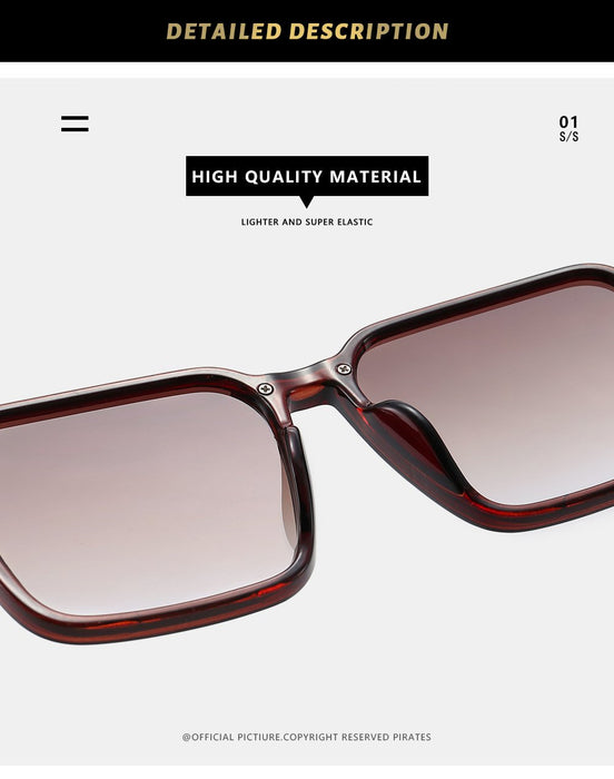 Gradient color black large frame sunglasses