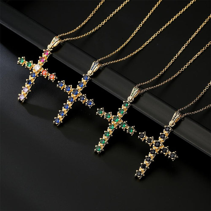 New Personalized Five Pointed Star Cross Pendant Necklace