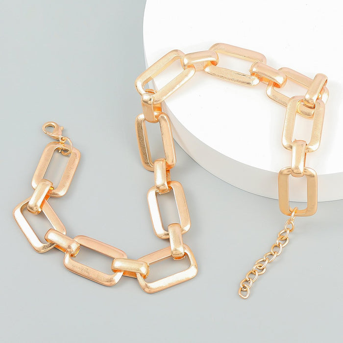 Alloy Punk Style Simple Geometric Chain Necklace
