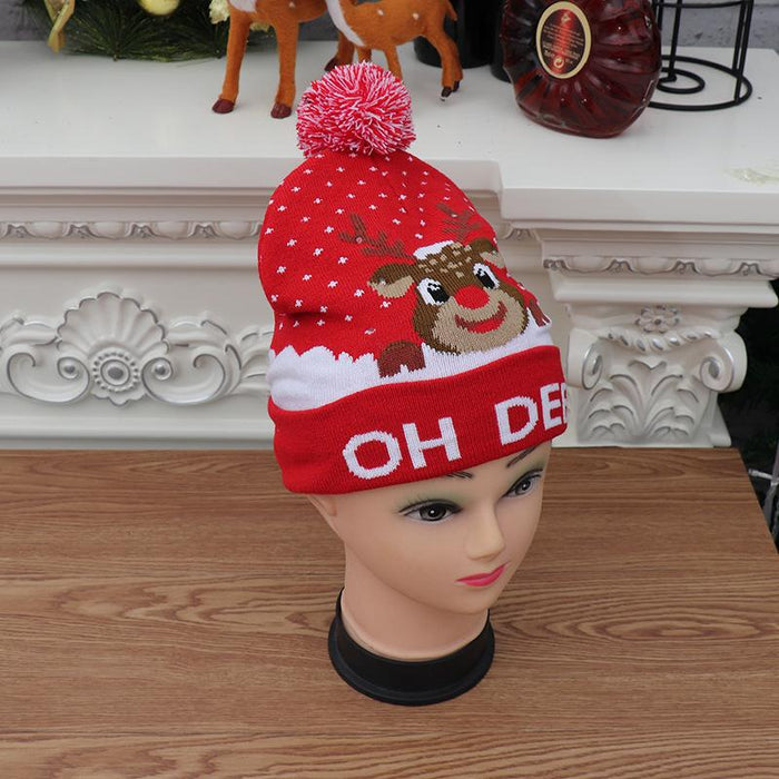 Christmas Decorations Adult Children's Luminous Knitted Hat