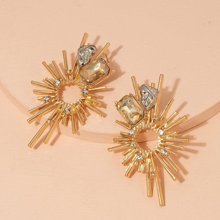 Fashion Personality Geometric Glass Cutout Women's Earrings
