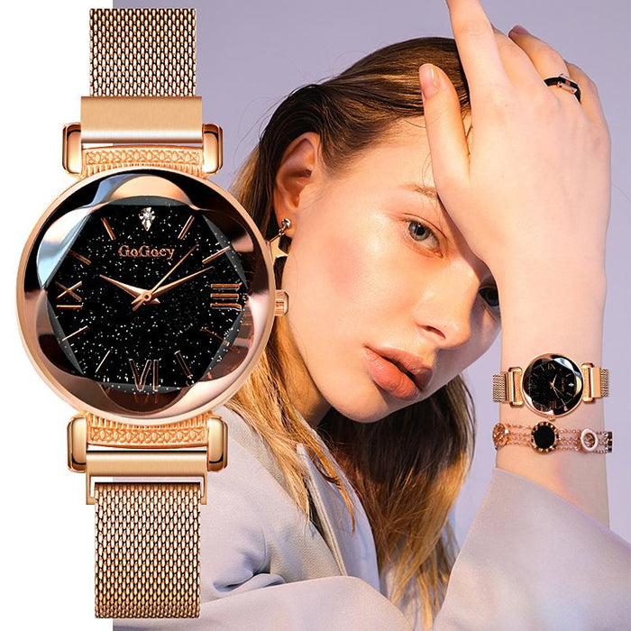 Luxury Womens Watch Personality Romantic Magnet Band Ladies Fashion Wristwatch