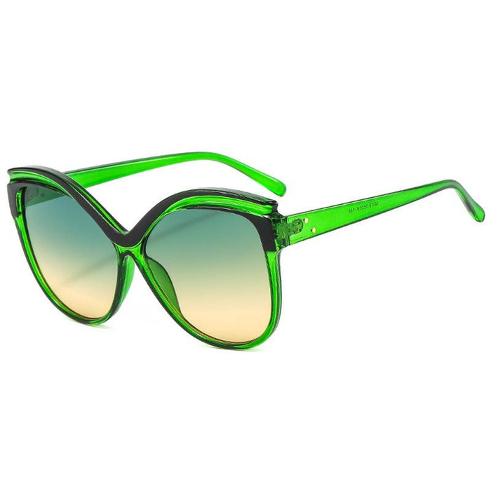 Large butterfly frame cat's eye women's color Sunglasses