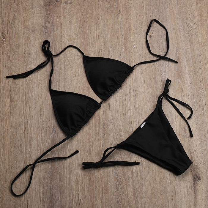 Sexy Bandage Triangle Split Bikini