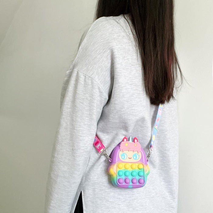 Rainbow Cloud Coin Purse Toy Silicone Diagonal Span